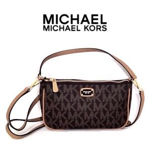 Michael Kors 35H6GTTC2B BRN/Acorn Jet Set MD Convertible xbody Strap Pouchette